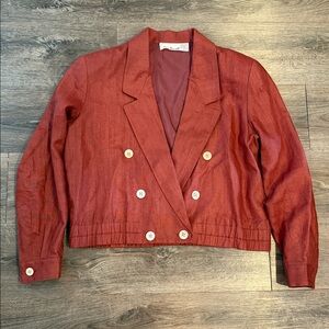 Anne Klein Double Breasted Linen Blazer Size 12